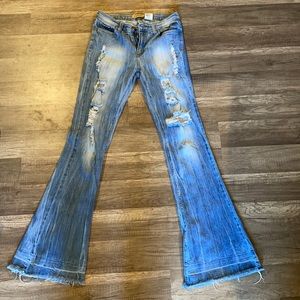 Distressed Aphrodite Flare Jean size 9 juniors